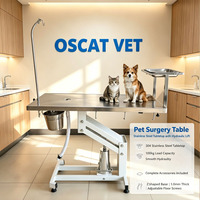 OSCAT Hydraulischer Tier-Operationstisch aus 304 Edelstahl Veterinär-OP-Tisch Tierarztausrüstung für Katzen Hunde Tierklinik