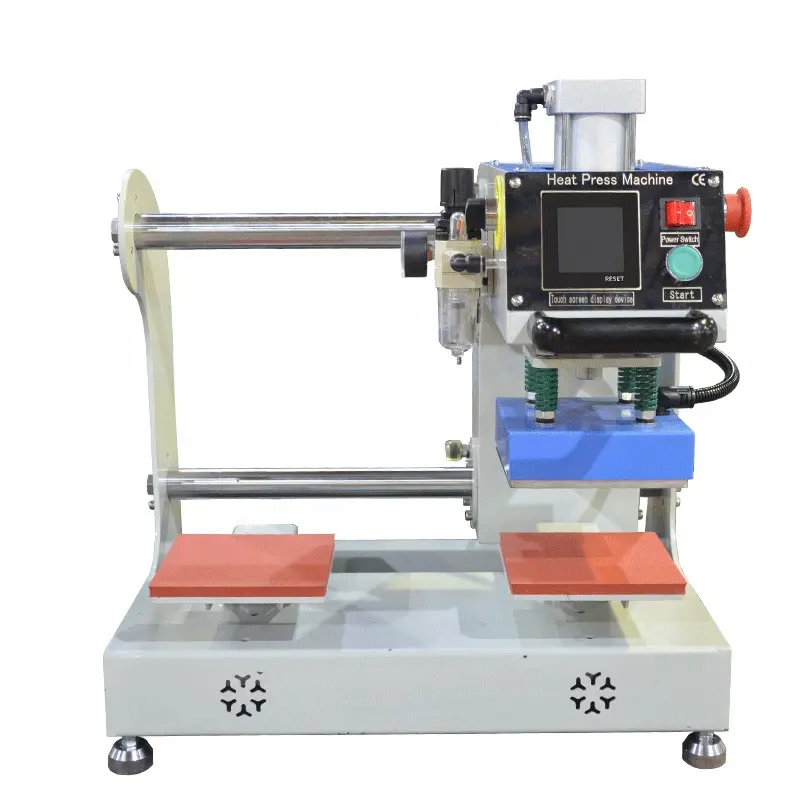 Hot product multi-functional digital control dual station leather full printing pneumatic heat transfer machine