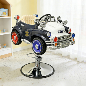 เก้าอี้ตัดผมเด็กแบบหรูหรา รูปทรงรถตำรวจ พร้อมฟังก์ชั่นเล่นเพลง สำหรับร้านตัดผมเด็ก - Product Image 1