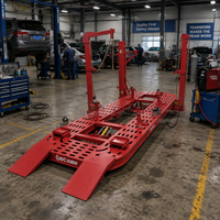 OBEC Machine de redressage de châssis robuste 15T pour camions, équipement de réparation de carrosserie hydraulique pour atelier de carrosserie