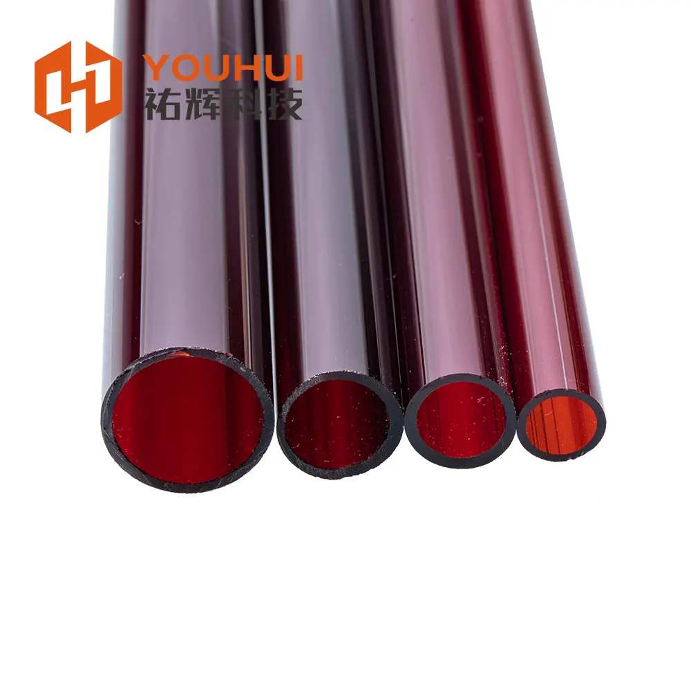 8-19mm Red glass Ruby quartz lamp tube