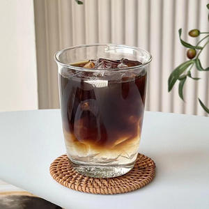 Taza de Vidrio Transparente para Café <span class=keywords><strong>Helado</strong></span> Americano, Latte, Cold Brew, <span class=keywords><strong>Mocha</strong></span>, Crema, Chocolate, con Rayas, 440 ml, Resistente al Calor, de Fábrica China - Product Image 2