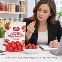 HALAL Gezoete Gefreeze-droogde Hele Aardbeien 10kg Karton Groothandel Bulk Klaar om te eten Fruit Snack 24 Maanden Houdbaarheid voor Detailhandel