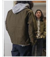 Veste de travail Detroit pour homme, en toile de canard, doublée, matelassée, vintage, usée