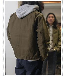 แจ็คเก็ตผู้ชายสไตล์วินเทจแบบดิสเทรส ผ้าดั๊กแคนวาส บุซับใน ทรงเดทรอยต์ สำหรับทำงานในฟาร์ม - Product Image 6