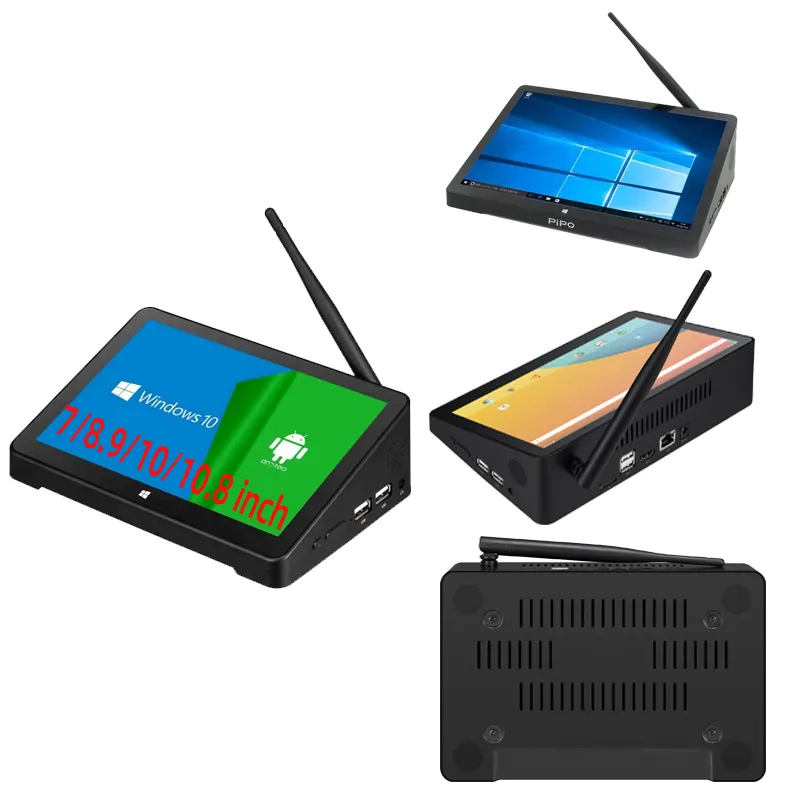 Pipo X8 7 "écran tactile Wifi Box Mini tout-en-un Hdmi Media Box Bt tablette de bureau ordinateur Mini Pc Pos Win10 tablette Android