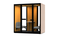 COMINE Cabine de réunion acoustique insonorisée moderne en bois pour 4 à 6 personnes, idéale pour la collaboration d'équipe, bureaux, entrepôts
