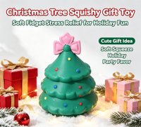 Jouet Squishy Père Noël, Base Arbre de Noël, Poupée Souple à Remontée Lente, Jouet Sensoriel Anti-Stress à Presser, Cadeau