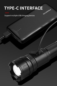Siêu sáng <span class=keywords><strong>LED</strong></span> sạc cầm tay Đèn pin <span class=keywords><strong>zoom</strong></span> cho cắm trại ngoài trời nhà khẩn cấp không thấm nước ABS Đèn pin ngọn đuốc - Product Image 5