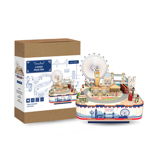 Tonecheer - Caja de Música Mecánica Ecológica con Diseño de Monumentos de Londres, Rompecabezas 3D para Decoración del Hogar y Regalo de Viaje Británico - Product Image 4