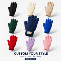 Gants d'hiver tricotés multicolores à doigts entiers, doux, chauds, avec poignets élastiques, unisexes, pour le cyclisme, la conduite et les activités de plein air, marque privée
