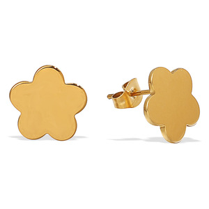 ต่างหูรูปดอกไม้ ชุบทอง 18K เหล็กไทเทเนียม ดีไซน์เรียบง่าย สำหรับผู้หญิง ของขวัญในโอกาสต่างๆ EH1086 - Product Image 5