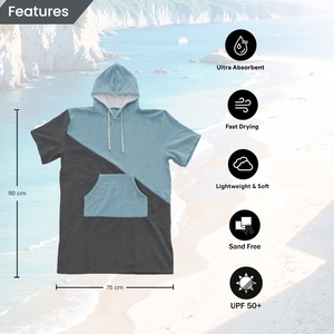 Custom Microfiber Terry Hooded Beach Poncho <strong>Towel</strong> <strong>Robe</strong> Surf Poncho <strong>Changing</strong> <strong>Towel</strong> for Adult - Product Image 3