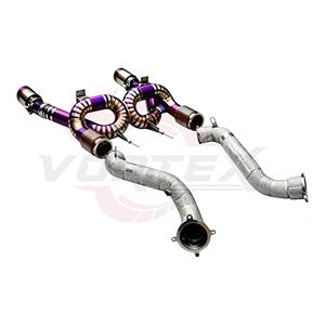 Vortex Titanium Blue Exhaust System for McLaren 720S 4.0T with Heat Shield Front Pipes Loop Pie-Cut Tailpipes <b>Kits</b> Module - Product Image 2
