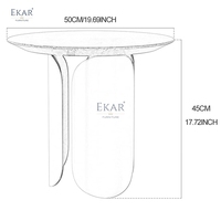 EKAR Table d'appoint minimaliste à cadre en acier inoxydable Table d'appoint au design moderne pour la maison, le bureau et la chambre à coucher