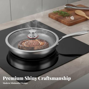 Poêle à frire antiadhésive en titane à triple couche, motif martelé, pour la cuisine domestique - Product Image 2