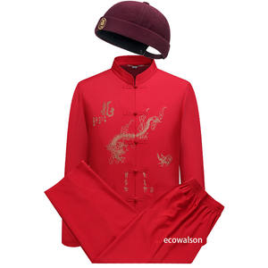 唐装上衣裤子男中老年父亲长袖老人衣服爷爷穿中式太极套装 - Product Image 3