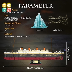 Amazzoni vendita calda 2188 pezzi film classico periferico titanico barca costruzione blocco unico per la casa decorazione per adulti nave titanica - Product Image 6