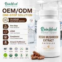Kapsul Ekstrak Jamur Reishi Organik Rainwood Suplemen Makanan Grosir untuk Merek Global