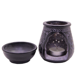 Diffuseur d'huiles essentielles en céramique et chauffe-bougie électrique/non électrique, artisanal, écologique, décoration d'intérieur - Product Image 1