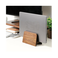 Support pour ordinateur portable en bois de noyer noir, support vertical élégant pour ordinateur, organisateur de bureau, cadeau créatif, accessoire artisanal