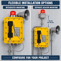 Téléphone de communication d'urgence PoE industriel avec cordon blindé pour les zones dangereuses des mines, des tunnels et des raffineries