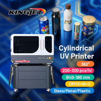 Imprimante UV cylindrique Kingjet sans soudure à 360 degrés, imprimante à jet d'encre rotative de forme conique pour bouteilles d'eau en verre