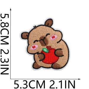 Nouvel arrivage : Patch brodé thermocollant mignon Capybara pour la décoration de T-shirts, sweats à capuche et chapeaux - Product Image 4