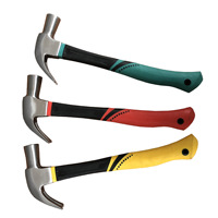 Marteau à griffes en acier à haute teneur en carbone avec manche en plastique pour le clouage et le dénudage de clous, outil de chantier