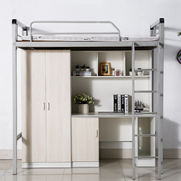 Lit Superposé en acier avec Bureau et Casier Loft Cadre de Lit Superposé En Métal Robuste et Dortoir Lit Design