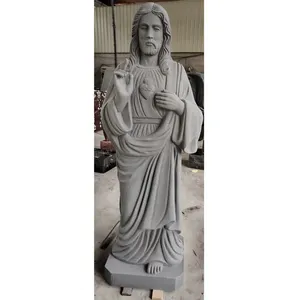 В натуральную величину резное кладбище Индийский Черный Гранитный Камень Статуя Иисуса цены на продажу - Product Image 1