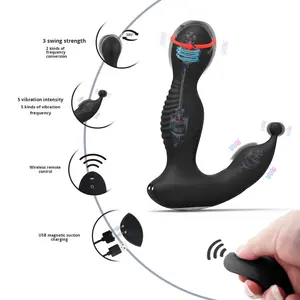 Masajeador de Próstata, Vibrador Anal con Punto G, Hebilla Oscilante Giratoria, Control Remoto, Masturbador, Tapón Anal, Recargable por USB, IPX7 - Product Image 1