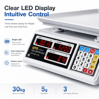 Balance numérique de calcul de prix haute précision 30 kg 2026 avec affichage LED, machine de pesage électronique OEM ODM