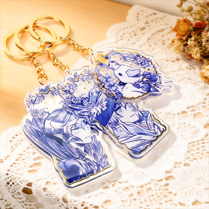 Make Your Own Clear Printed Anime Glitter Custom Double Sided Plastic Souvenir Keychain - Product Image 1