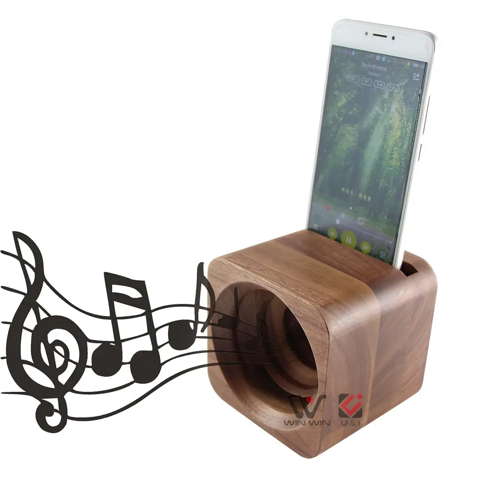 Amplificatore audio altoparlanti in legno per esterni accessori per telefoni cellulari portatili fatti a mano in legno