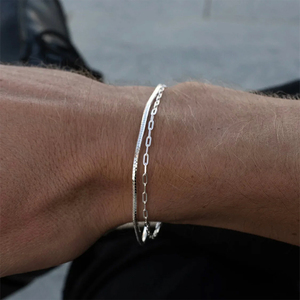eManco Wholesale Resizable <strong>Adjustable</strong> 18K Gold <strong>Bracelet</strong> Men's 316 Stainless Steel Minimalist Chain Link <strong>Silver</strong> <strong>Bracelet</strong> Men - Product Image 1