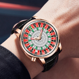 Đồng hồ cơ tự động sang trọng HANBORO dành cho nam với thiết kế dòng bánh xe đặt trên bàn đính kim cương, mặt số kỹ thuật số chống nước, khóa dây đeo - Product Image 3