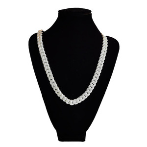 All'ingrosso <span class=keywords><strong>collana</strong></span> di gioielli Hiphop da <span class=keywords><strong>uomo</strong></span> 14mm argento placcato oro taglio ghiacciato CZ diamante Miami cubano zircone pietra principale - Product Image 1