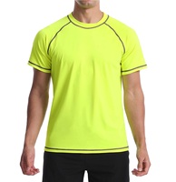 Ventes en gros de maillots de bain à manches courtes de haute qualité, protection solaire UPF 50+, protection UV, chemises de surf pour hommes, chemises de compression