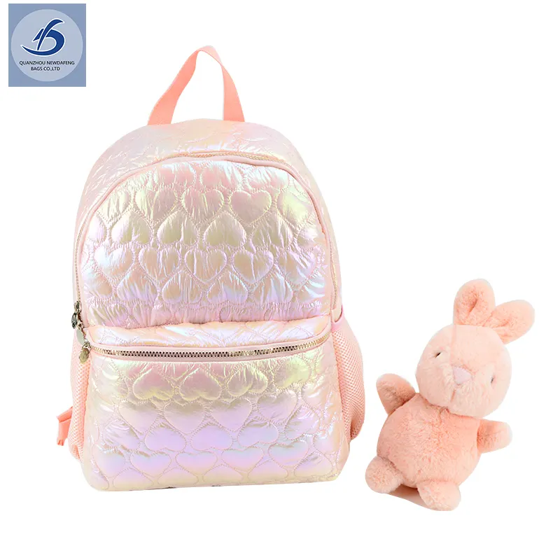 Moda Multicolor Holográfica Mochila saco de escola do adolescente mochila para meninas e crianças Cruzam Iridescente Bungee Cord