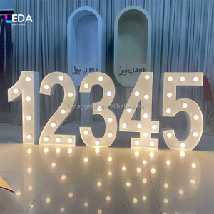 LEDA Letras y Números Metálicos Iluminados LED Personalizados con Transformador para Eventos, Centros Comerciales y Decoración de Fiestas de Cumpleaños - Product Image 4