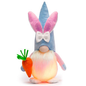 2024 nuova decorazione di Pasqua all'ingrosso uova da coniglietto di carote di ravanello primavera bambola senza volto Rudolph luci peluche conigli di Pasqua idea regalo - Product Image 5