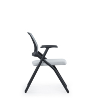 Chaise de formation ergonomique moderne pliable en alliage d'aluminium avec tablette d'écriture - Chaise de direction de conférence à domicile en maille réglable en hauteur