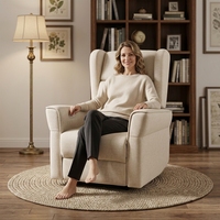 Elektrisch Verstellbarer Sofa-Lift-Sessel aus Stoff mit Liegefunktion für Senioren, Modernes Design, Holzrahmen
