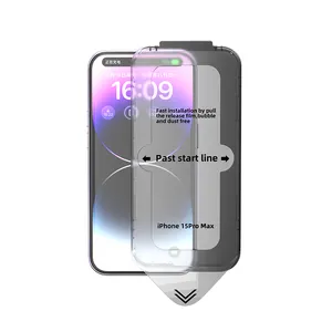 为Iphone 14 13 15 Pro Max移除尘土飞扬的高清钢化玻璃轻松安装工具附件屏幕保护膜