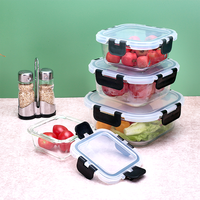 Récipients alimentaires en verre Offre Spéciale Boîte à lunch Récipients alimentaires en verre carrés et ronds multifonctions avec couvercles hermétiques