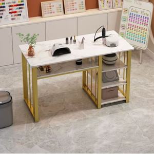 Muebles de Salón para Manicura, Estación de Uñas Elegante, Moderna y Lujosa, Mesas de Manicura de Metal y Hierro para Dormitorio o Sala de Estar - Product Image 5