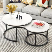Table basse moderne et simple, petite table ronde multifonctionnelle, table miniature de luxe légère, salon, table en métal créative