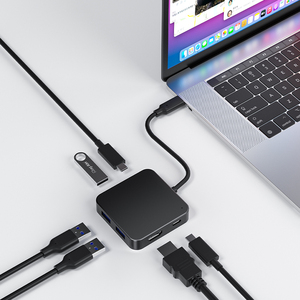 Loại C 4 Trong 1 USB3.0 5Gbps Docking Station Pd 100W Sạc Nhanh HDMI 4K 30Hz LED Chỉ Số Ánh Sáng Đa Chức Năng USB C <span class=keywords><strong>Hub</strong></span> - Product Image 2