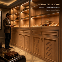 Humidor de Luxe Personnalisé pour Chambre à Cigares avec Système d'Humidification et de Ventilation, Intérieur en Cèdre Espagnol pour Projet de Villa ou Club